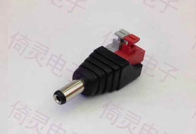 DC Barrel Jack Male to 2-Pin Press Terminal Block Adapter