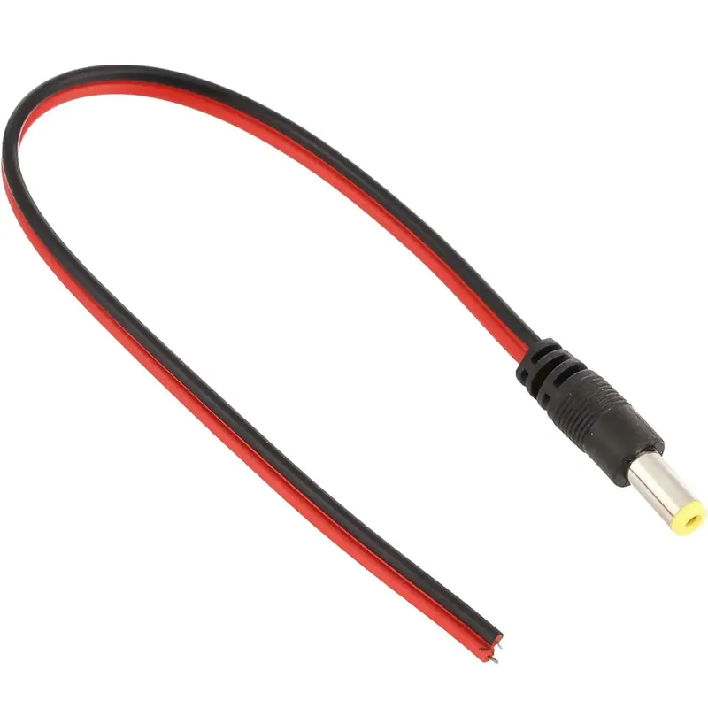 Male DC Power Jack Plug Prewired 5.5 x 2.1 mm