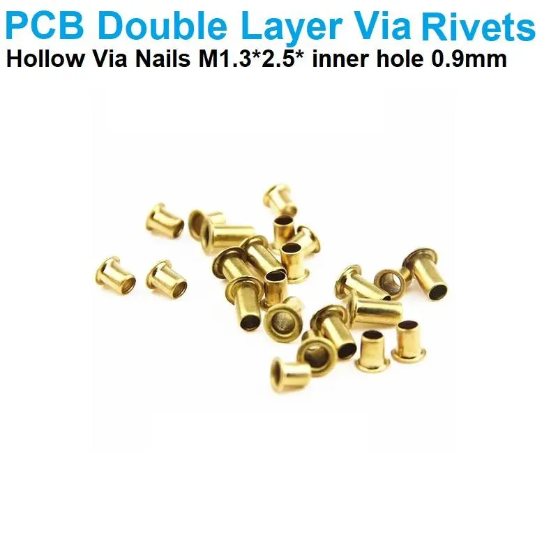 Double-Sided PCB Hollow Rivet 1.3x2.5mm, 0.9mm Inner Hole