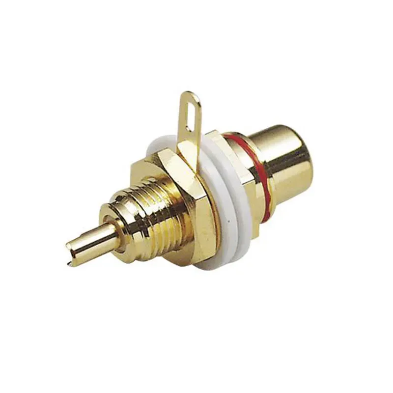 RCA Female Chassis Mount Connector, Gold, Red