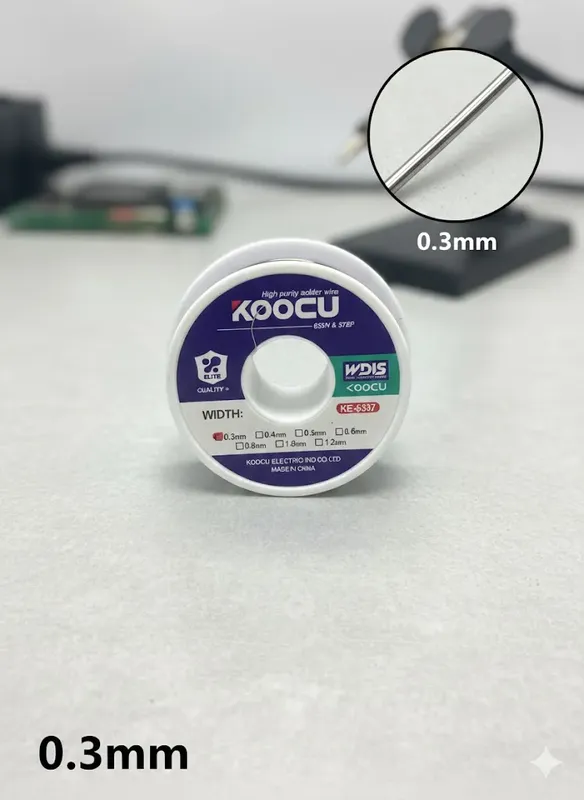سلك لحام KOOCU KE-6337 قطر 0.3 مم سبيكة 63/37 بنواة روزن