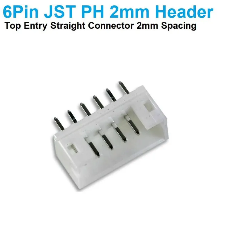 JST PH2.0 Male Polarized Connector 6-Pin, 2mm Pitch