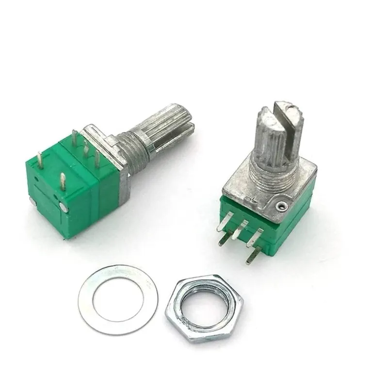 مقاومة متغيرة RV097NS 100K أحادية مع مفتاح للتثبيت على PCB