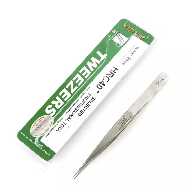 ST-12 Tweezers HRC40° Anti-Magnetic Stainless Steel