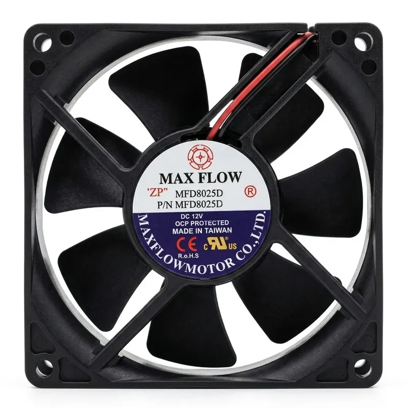 مروحة تبريد DC من MAX FLOW موديل MFD8025D1 بجهد 12 فولت وقطر 80 مم
