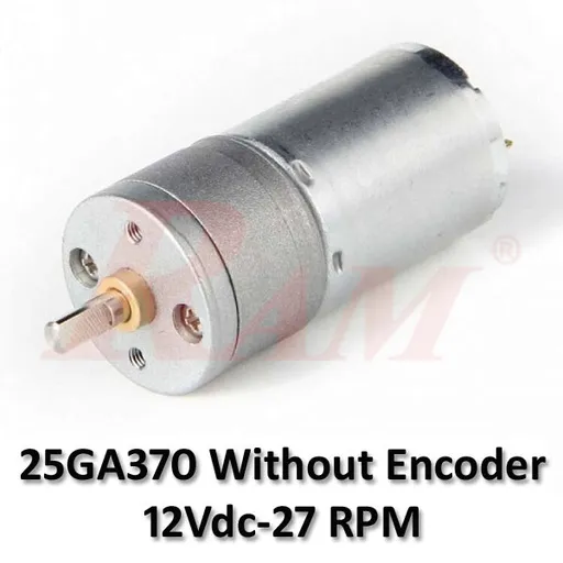 25GA370 DC Geared Motor 12Vdc 27 rpm, No Encoder, 4mm Shaft