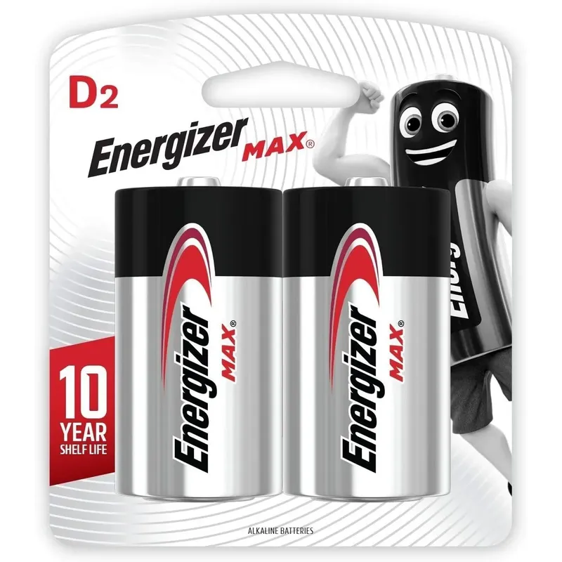 Energizer Alkaline D Size 1.5V Battery (2 Pack)