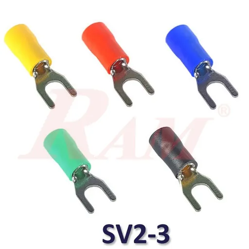 SV2-3 Insulated Fork Crimp Terminal Connector (M3 Stud)