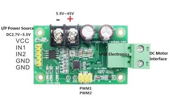 46A 45V H-Bridge DC Motor Driver Module with Full PWM Control