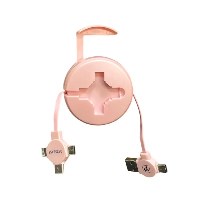 3-in-1 Telescopic Charging Cable Roll with Phone Holder