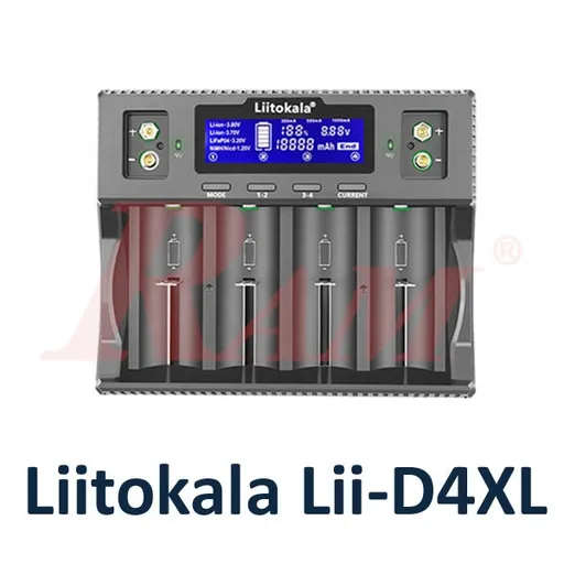 شاحن بطاريات ذكي بشاشة LCD من LiitoKala موديل Lii-D4XL بأربع فتحات