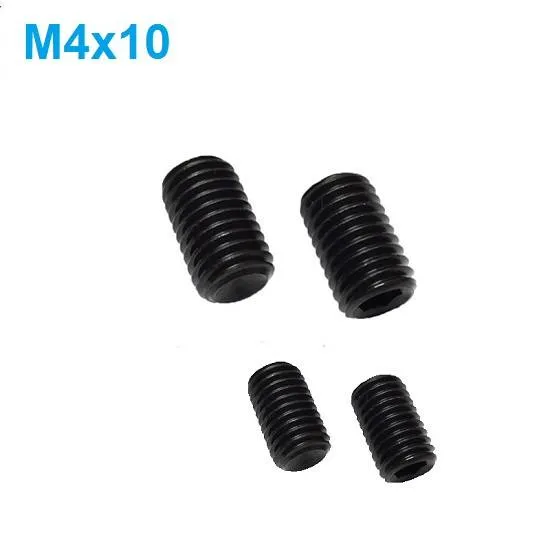 برغي تثبيت M4 × 10 مم بنهاية مقعرة أسود من الفولاذ السبيكي درجة 12.9