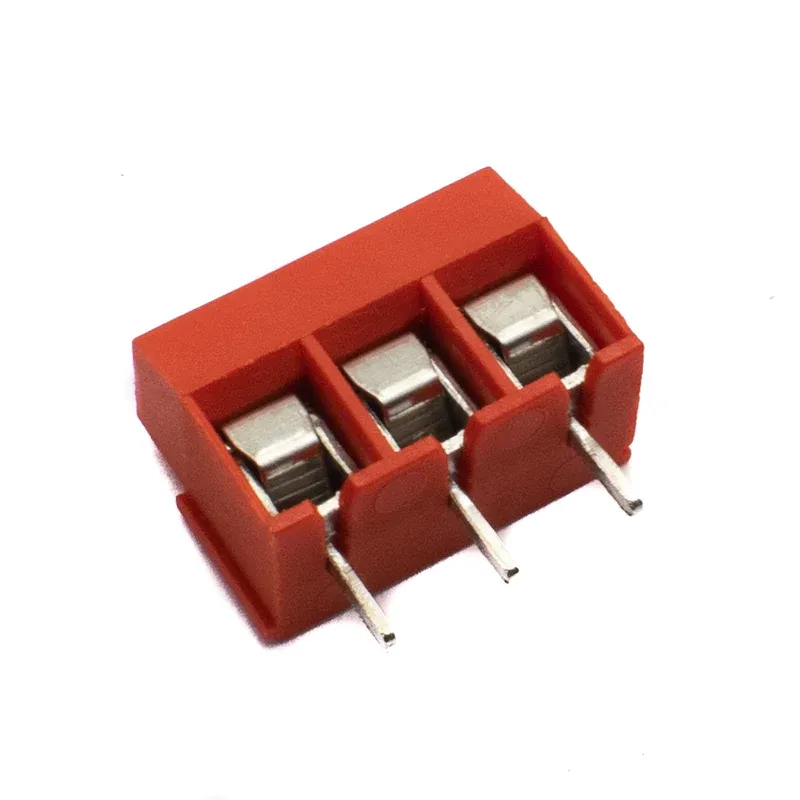 موصل طرفي برغي 3 أطراف للوحات PCB بتباعد 5 مم باللون الأحمر (DG-301)