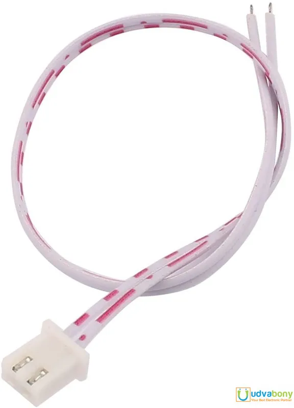 JST XH 2-Pin Connector with White Wire, 20 cm, 26 AWG