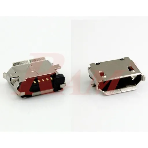 موصل Micro USB من نوع B أنثى بـ 5 أطراف للوحات الدوائر المطبوعة (USB6)