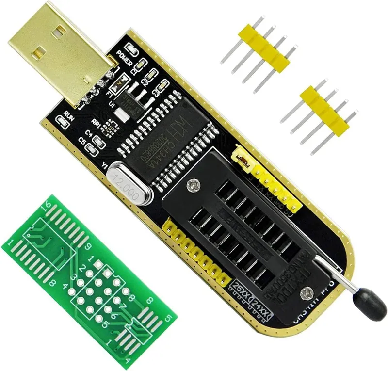 مبرمج CH341A عبر USB لذاكرات EEPROM وFlash وBIOS عبر SPI