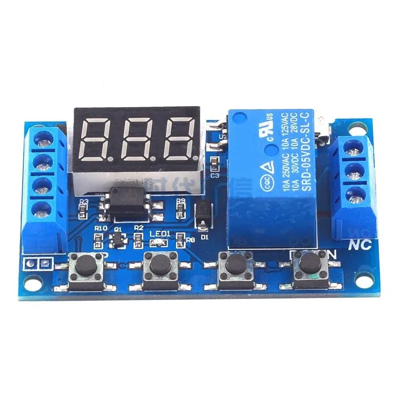 6-30V 1-Channel Relay Module with Adjustable Delay Timer