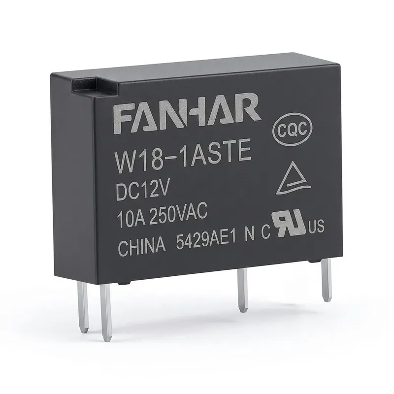 FANHAR Power Relay W18-1ASTE-DC12V 10A 4-Pin PCB