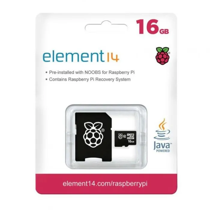 Element14 Raspberry Pi NOOBS 16 GB microSD Card, Class 10