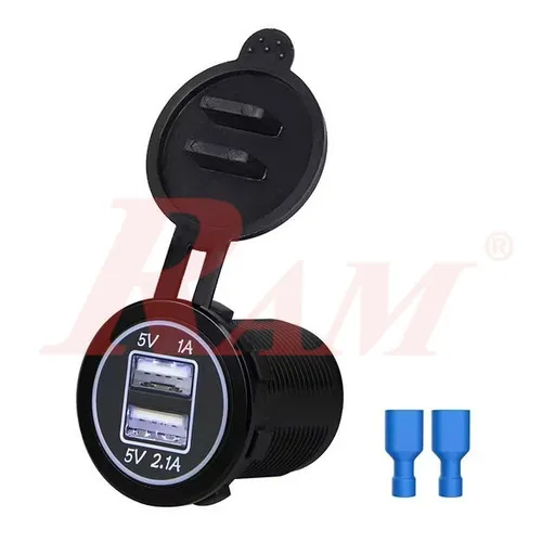 Waterproof Dual USB Charger Socket 5V 3.1A with LED (SKU NC338)