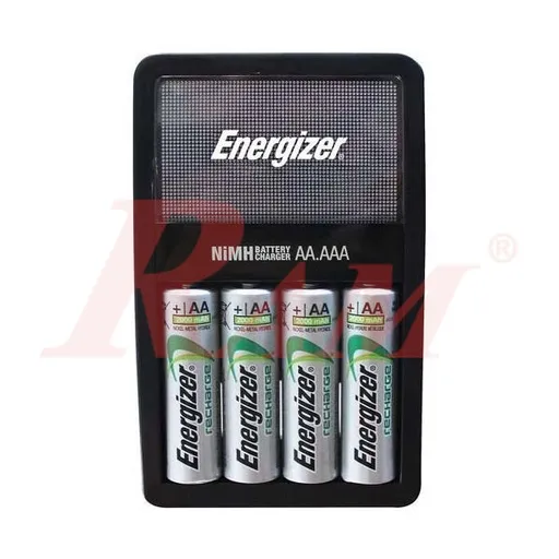 بطاريات Energizer قابلة لإعادة الشحن مقاس AA عدد 4 مع شاحن Accu Recharge MAXI