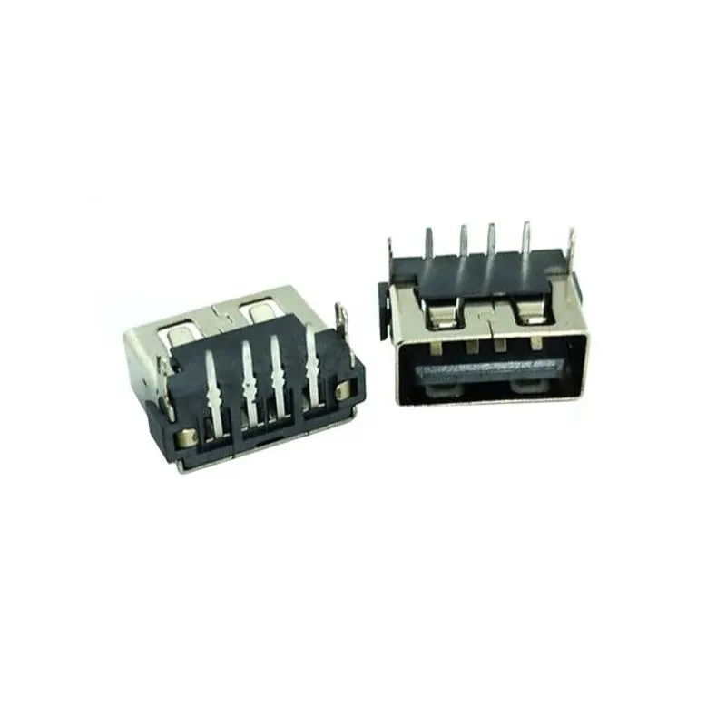 USB Type-A Female PCB Connector, Short Body, 0.1 Inch Pitch