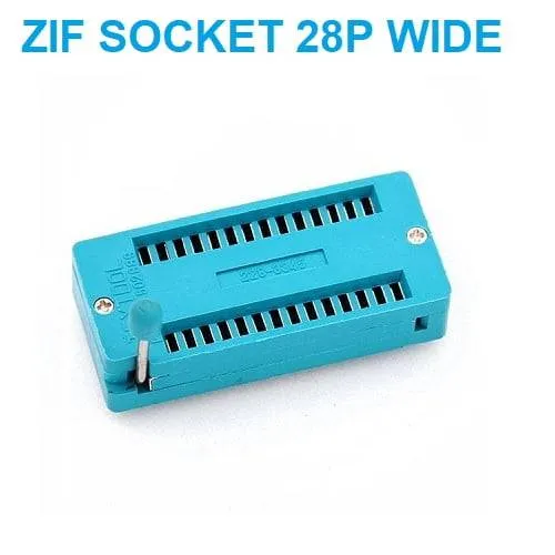 مقبس ZIF لاختبار شرائح IC وحرقها بعدد 28 سن من نوع DIP