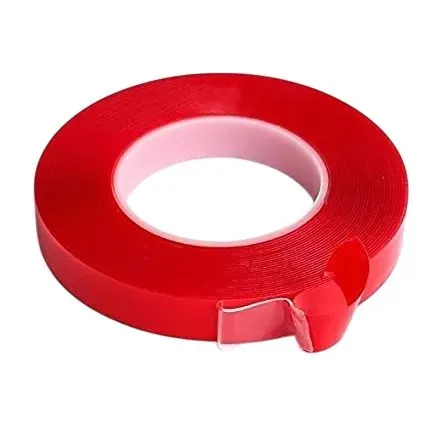 Transparent Double-Sided Adhesive Tape 15mm with Red Liner