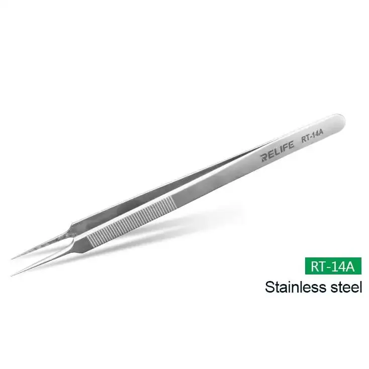 RELIFE RT-14A Precision Straight Stainless Steel Tweezers