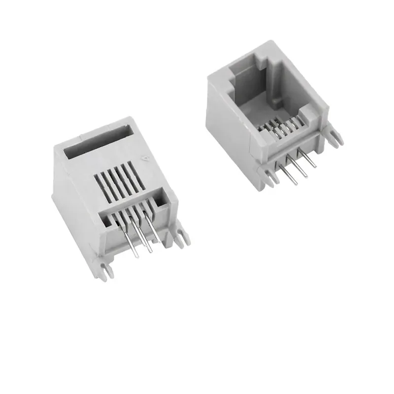 مقبس RJ11 أنثى 4P4C بأربعة أطراف للتثبيت على لوحة PCB