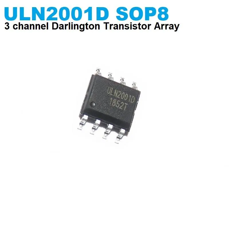 مصفوفة ترانزستورات دارلينجتون ULN2001D ثلاثية القنوات بغلاف SOP-8