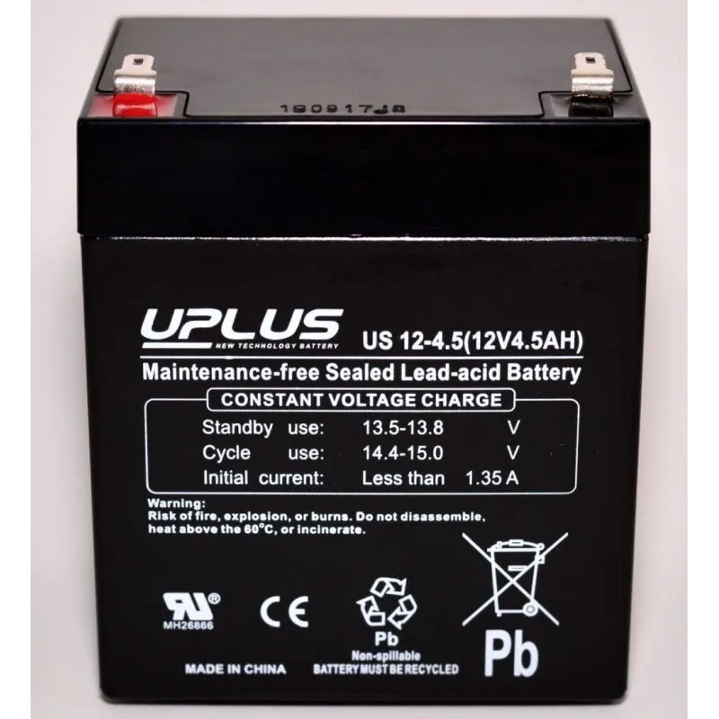 بطارية Uplus US12-4.5 جهد 12 فولت سعة 4.5 أمبير ساعة AGM قابلة للشحن