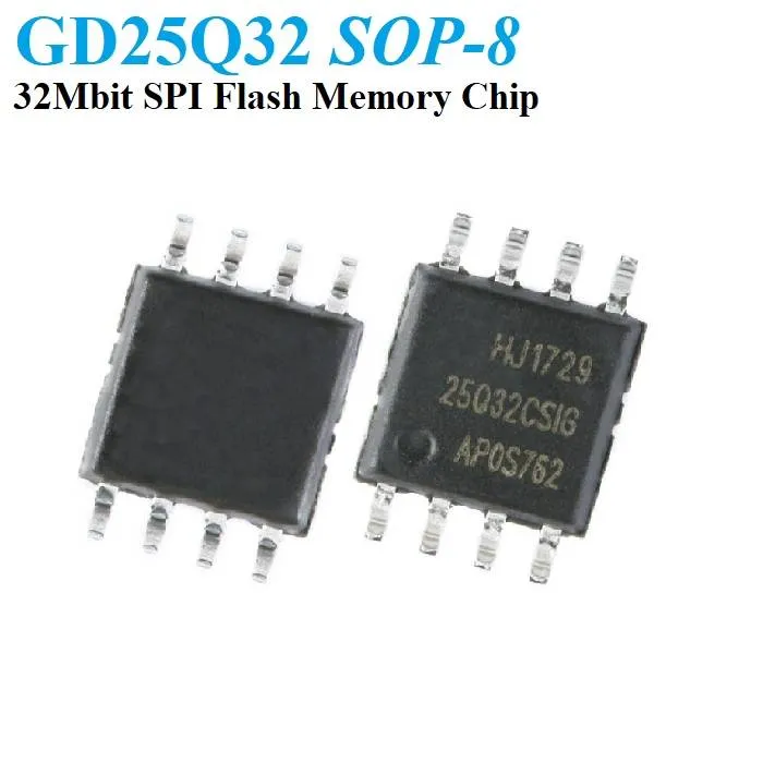 GD25Q32 32Mbit (4MB) SPI Serial Flash Memory, SOIC-8, 3.3V