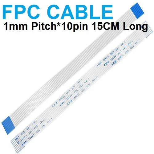 كابل FPC مسطح 10 أطراف بخطوة 1.0 مم واتجاه معكوس