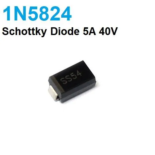 ثنائي شوتكي SMD من نوع SS54 بقدرة 5 أمبير و40 فولت، غلاف SMA