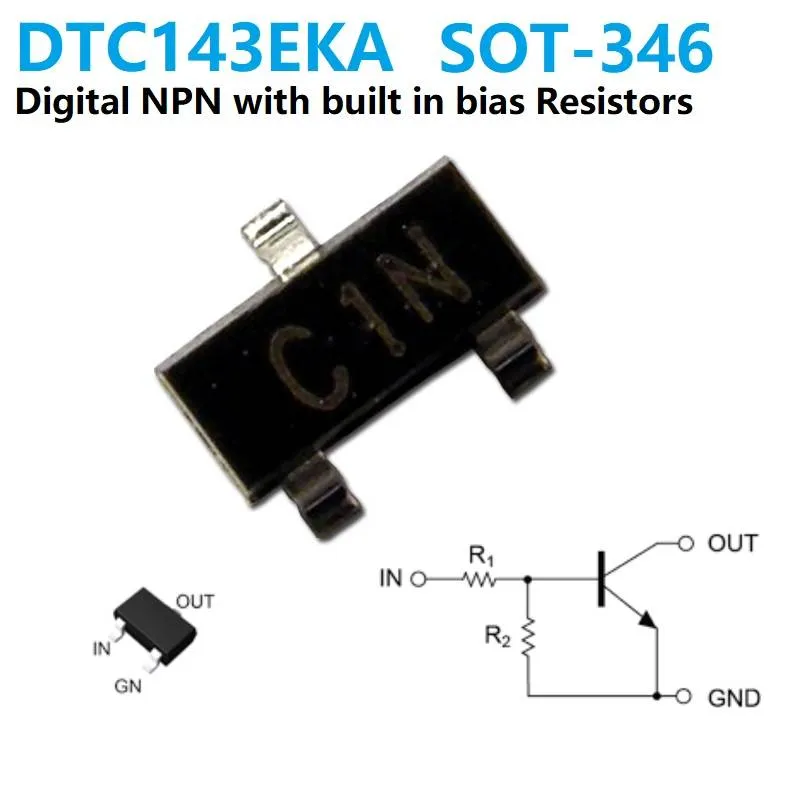 DTC143EKA NPN Digital Transistor with 4.7kΩ Bias Resistors SOT-346