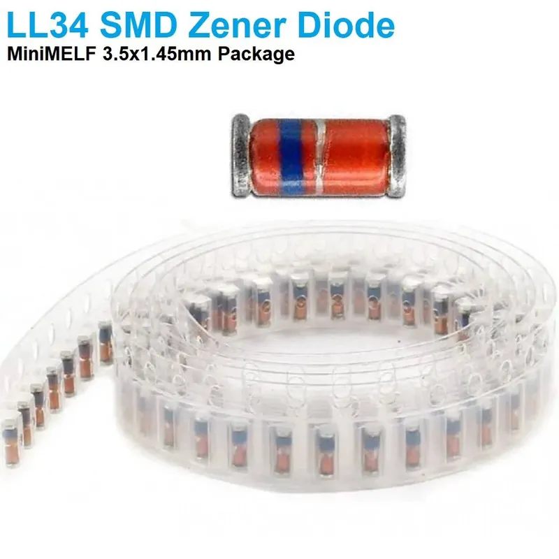 دايود زينر SMD بغلاف LL34 بقدرة 500 ملي واط وجهد 3 فولت