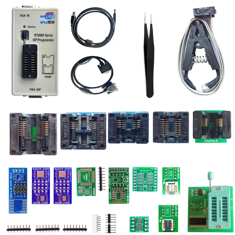 RT809F Universal Programmer Repair Tool with 7 Adapters