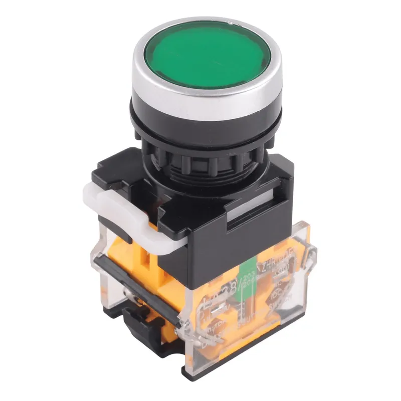 LA38 22mm Heavy Duty Momentary Push Button Switch, Green