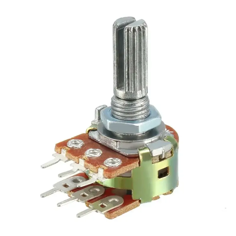 Dual Metal Potentiometer 100K Ohm 6-Pin