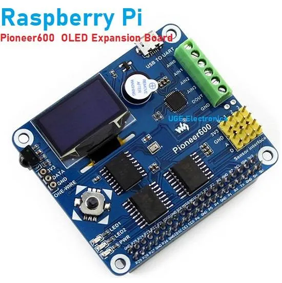 لوحة توسعة Pioneer600 لـ Raspberry Pi مع شاشة OLED وRTC وADC وBMP280