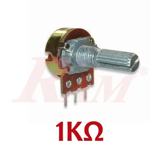 Rotary Potentiometer 1KΩ with Metal Shaft (3-Pin)