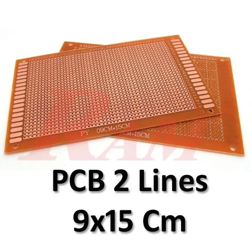 لوح Veroboard 15 × 9 سم بنحاس من جهة واحدة (PCB2II.LINES)