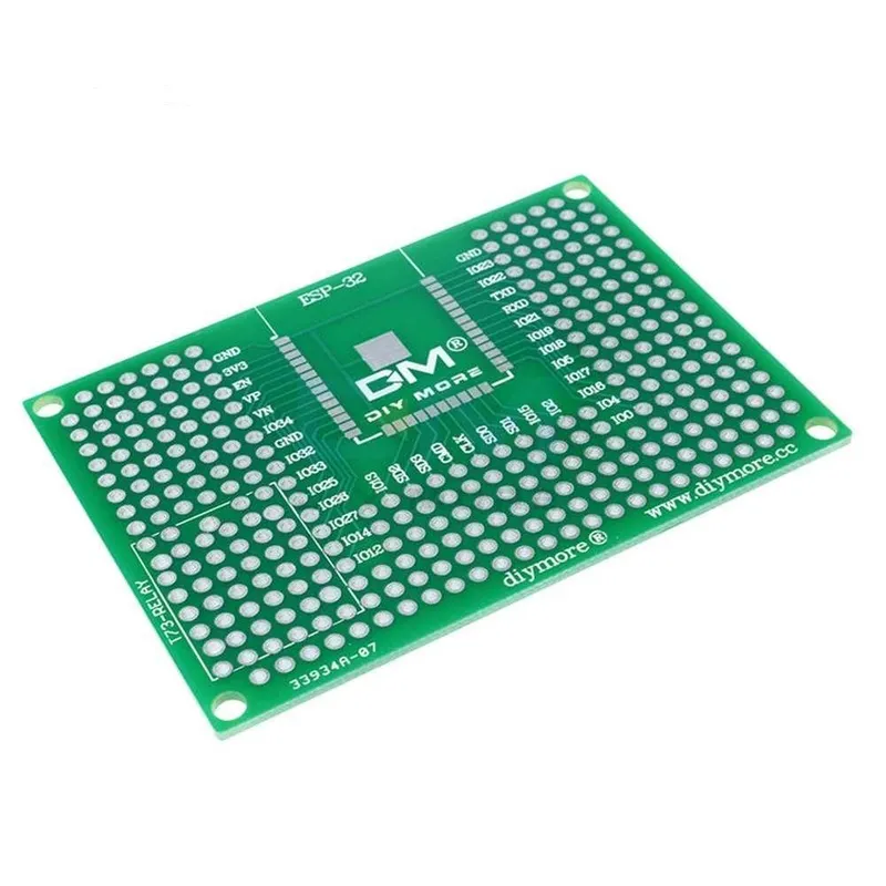 Double-Sided Prototype PCB 5x7 cm for ESP8266 and ESP32 Modules