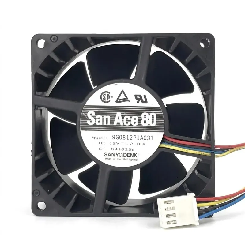 SANYO DENKI 9G0812P1A031 DC Fan 12V 2A 80x80x38mm (Used Like New)