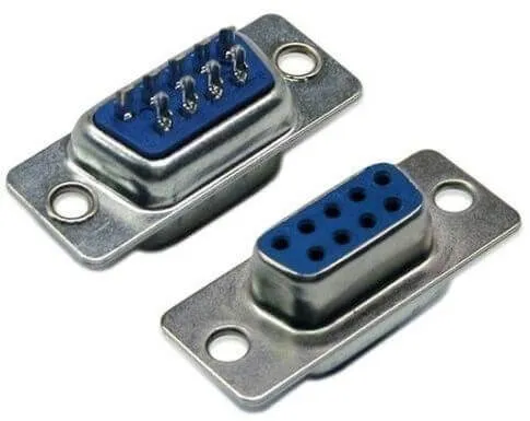DB9 Female D-Type Connector Solder Cup, 9-Pin, Rear Entry