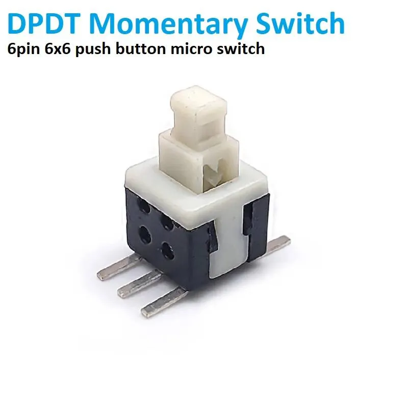 6x6 mm PCB Push Button Switch, DPDT, 6-Pin