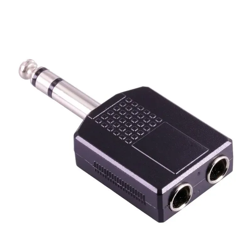6.35mm Male to Dual Female Audio Splitter Adapter