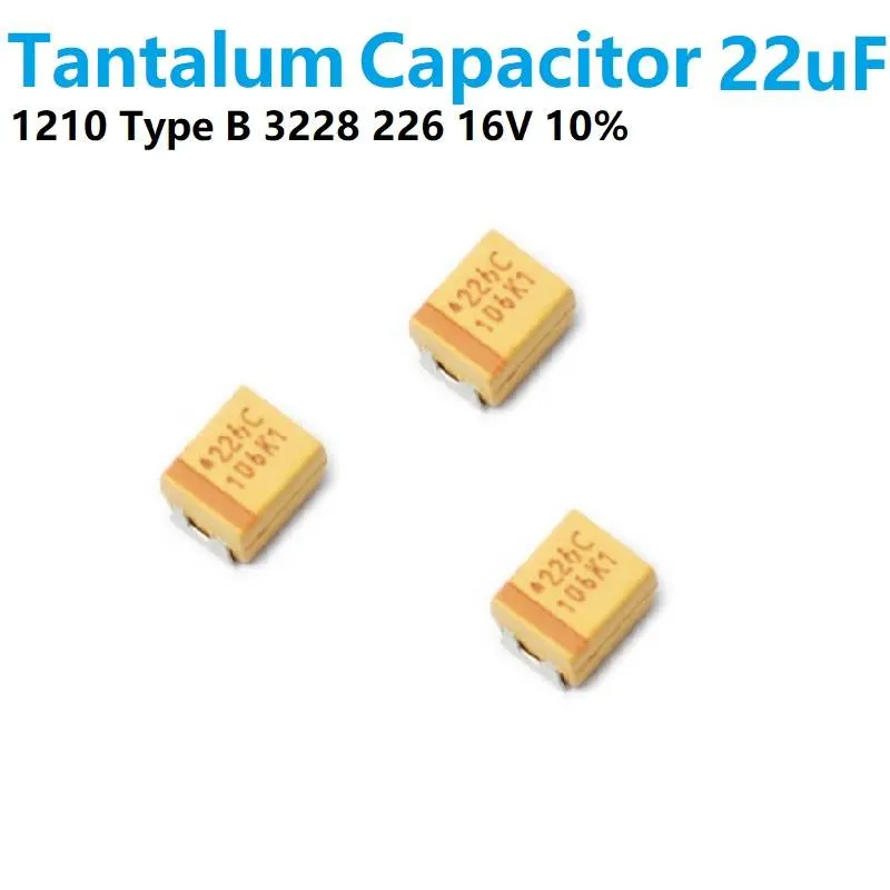 مكثف تانتالوم صلب SMD مقاس 1210 نوع B سعة 22uF وجهد 16V
