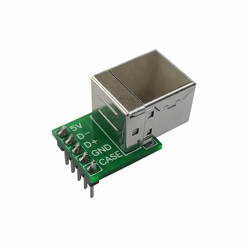 USB Type-B Female to 5-Pin 2.54mm Header Breakout (Horizontal)